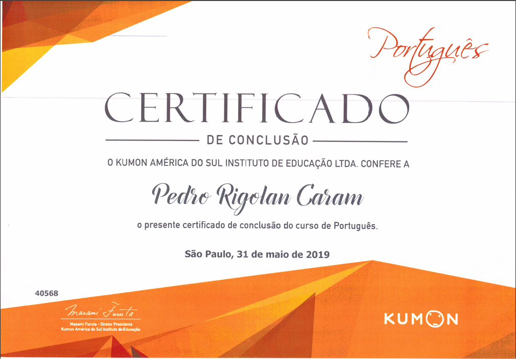 Certificado de conclusao do curso